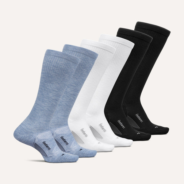 Everyday Graduated Compression Max Cushion Knee High 6 Pack - Denim Black Mix