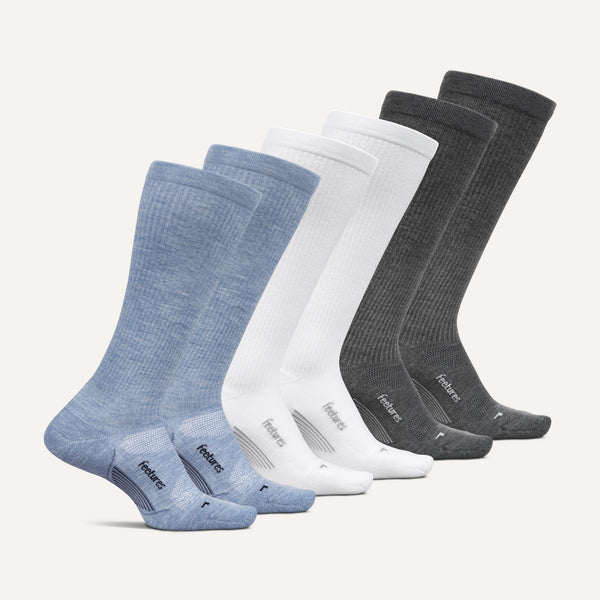 Everyday Graduated Compression Max Cushion Knee High 6 Pack - Denim White Mix