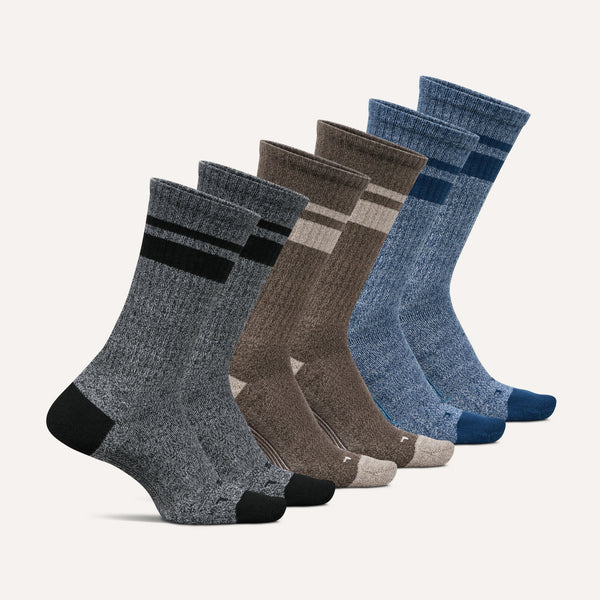 Everyday Men's Max Cushion Crew 6 Pack - Taupe Blue Mix