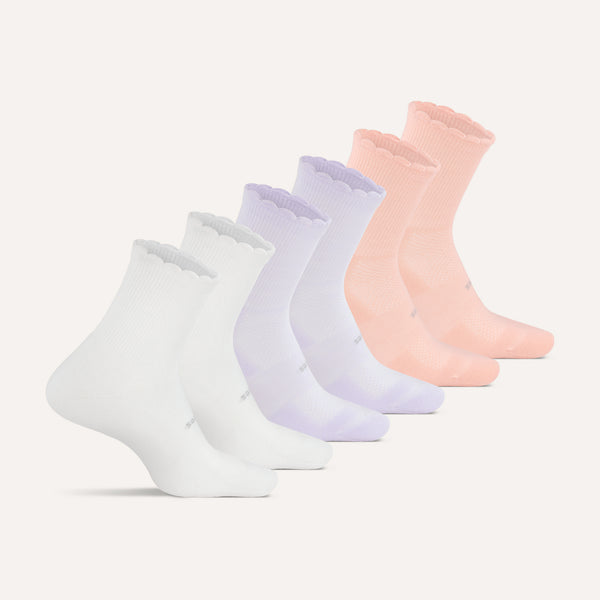 High Performance Max Cushion Quarter Tall Scallop 6 Pack - Cloud Lilac Mix
