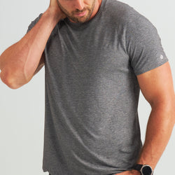 Gray Black Mix | model: Hunter is wearing a size XL - Waist 36" Inseam 34"  Chest 47½"