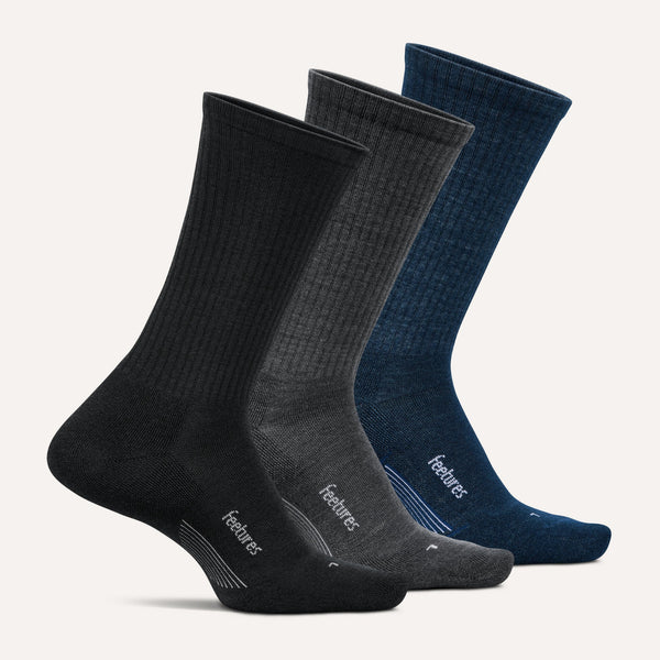 Merino 10 Max Cushion Crew 3 Pack - Black Gray Mix