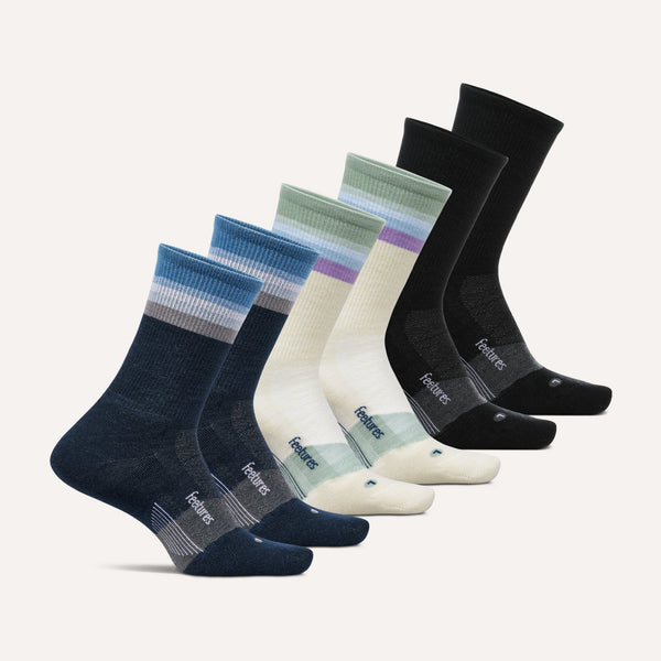 Merino 10 Max Cushion Mini Crew 6 Pack - Sandstone Black Mix