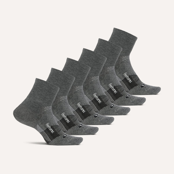 Merino 10 Ultra Light Quarter 6 Pack - Gray Mix