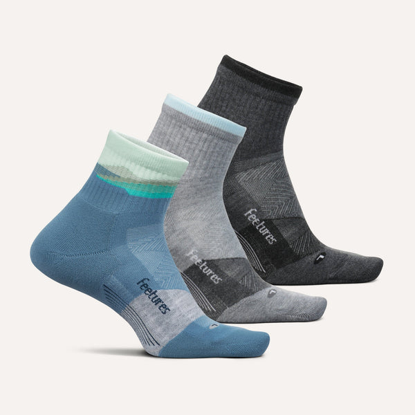 Trail Max Cushion Quarter 3 Pack - Cloud Gray Mix